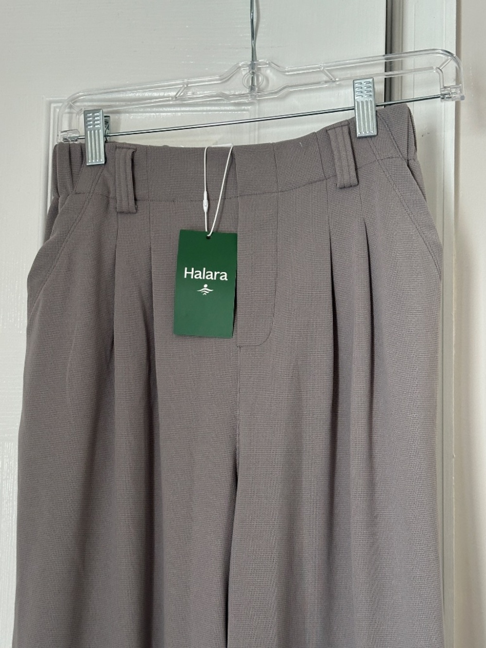 Halara High Waisted Wide Leg Waffle Work Pants Size Extra Small Grey Gray New - Picture 4 of 10